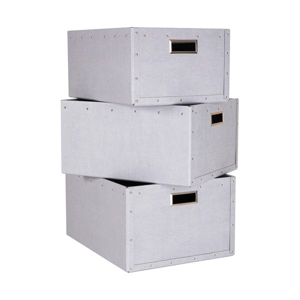 Cutii de depozitare gri-deschis 3 buc. din carton Ture – Bigso Box of Sweden