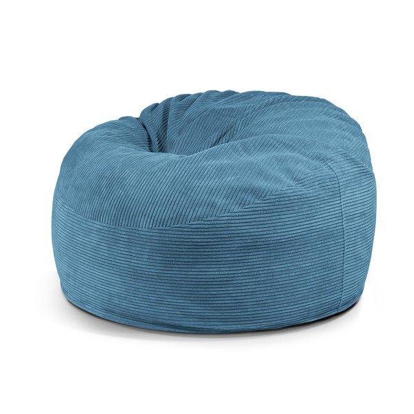 Fotoliu bean bag albastru cu tapițerie din catifea reiată Om 110 – SLOWDOWN