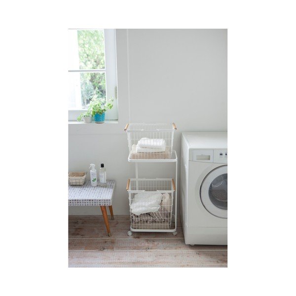 Raft mobil pentru coș de rufe Yamazaki Tosca Laundry, alb-image-2