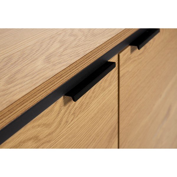 Comodă în culoare naturală cu aspect de lemn de stejar 104,5x80x45 cm Cesura – Unique Furniture-image-4