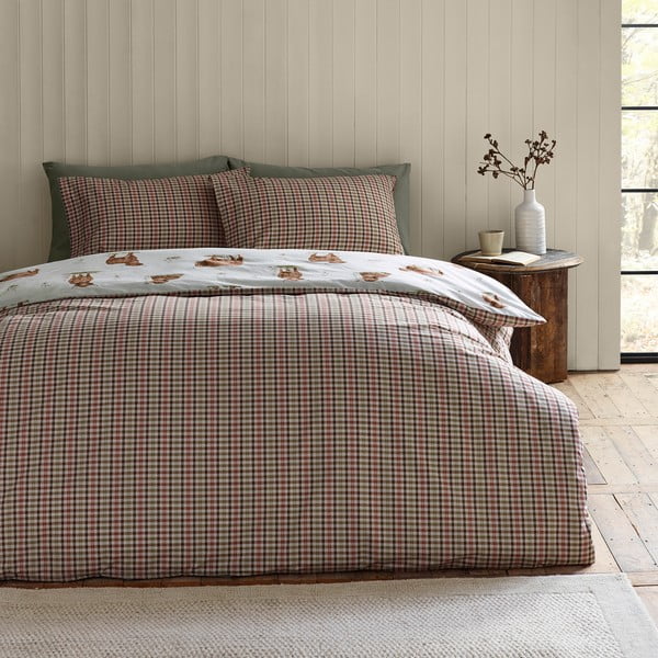 Lenjerie de pat maro-bej pentru pat dublu, extinsă 230x220 cm Angus Highland Cow – Catherine Lansfield-image-2