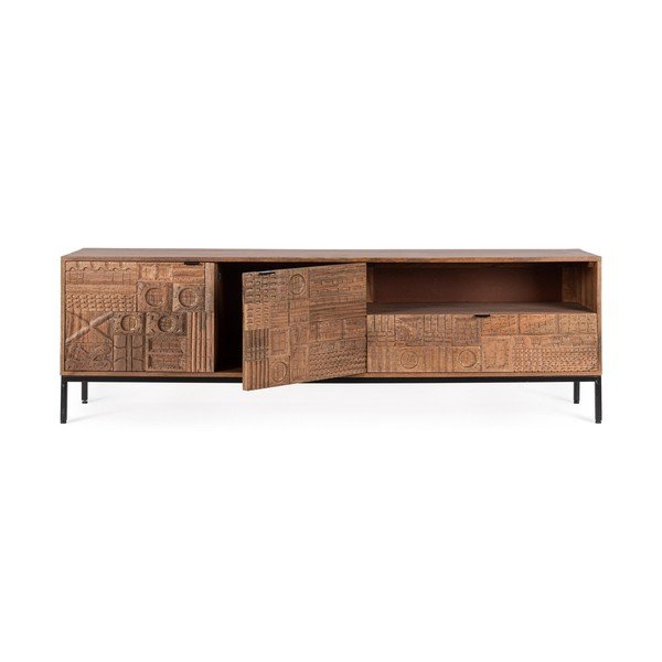 Comodă TV în culoare naturală din lemn de mango 180x55x42 cm Kindia – Bizzotto-image-2