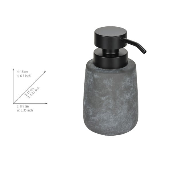 Dozator de săpun lichid gri din ceramică 400 ml Sacile – Wenko-image-4