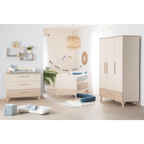 Pătuț bej cu înălțime reglabilă 70x140 cm Sidney – Roba-image-4