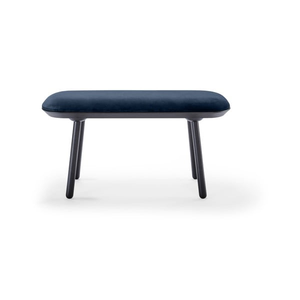Bancă tapițată din catifea EMKO Naïve, 100 cm, albastru-negru-image-2