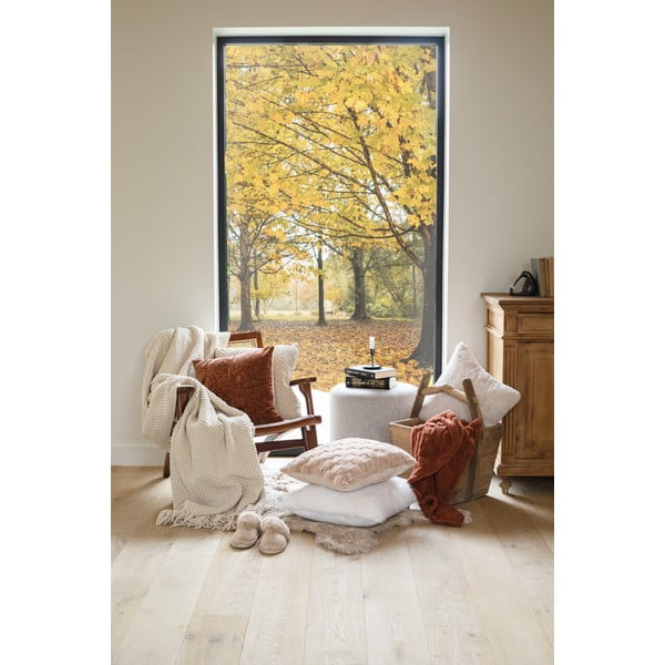 Pătură albă/bej din janilie 130x170 cm Renee – Tiseco Home Studio-image-1