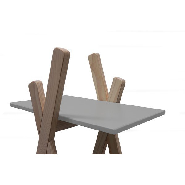 Bibliotecă cu rafturi gri și structură din lemn de pin pentru copii Marckeric Elisa-image-4