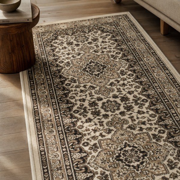 Traversă Nouristan Parun Tabriz, 80 x 250 cm, bej-image-1