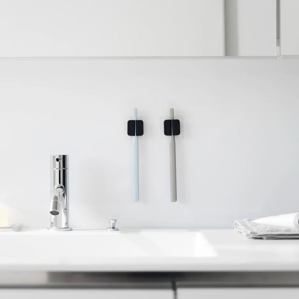 Set de agățătoare multifuncționale negru 2 buc. din silicon Film Hook – YAMAZAKI-image-1