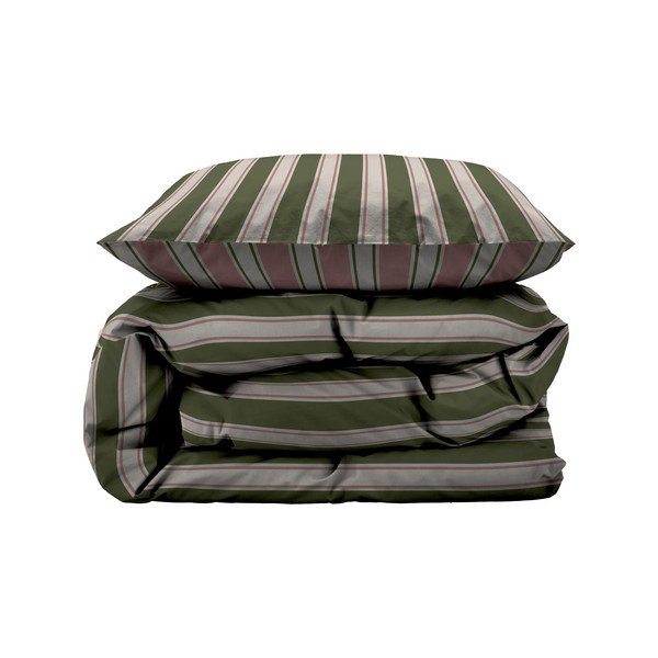 Lenjerie de pat verde/roz extinsă din bumbac organic pentru pat de o persoană135x220 cm Nordic – Södahl-image-1