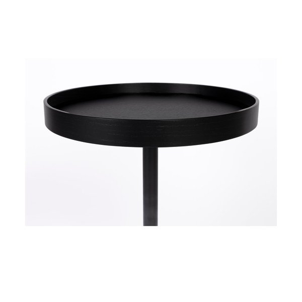 Măsuță auxiliară rotundă cu blat cu aspect de lemn de stejar ø 40 cm Yuri S – White Label-image-2