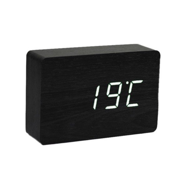 Ceas deșteptător cu LED Gingko Brick Click Clock, negru-alb-image-4