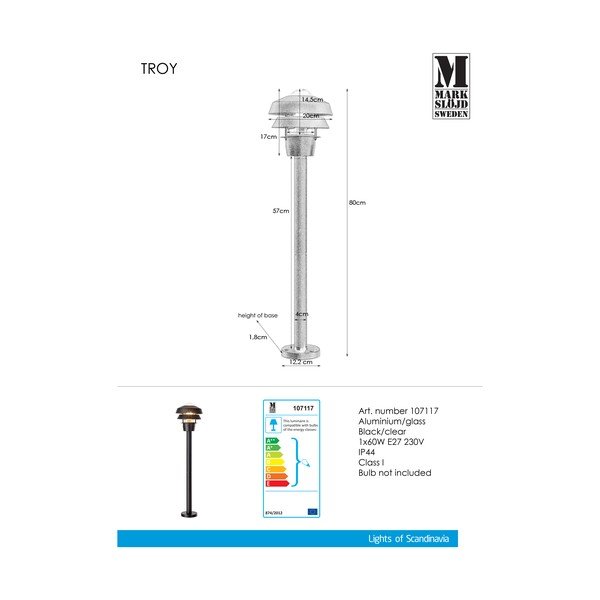 Lampadar Markslöjd Troy, negru-image-1