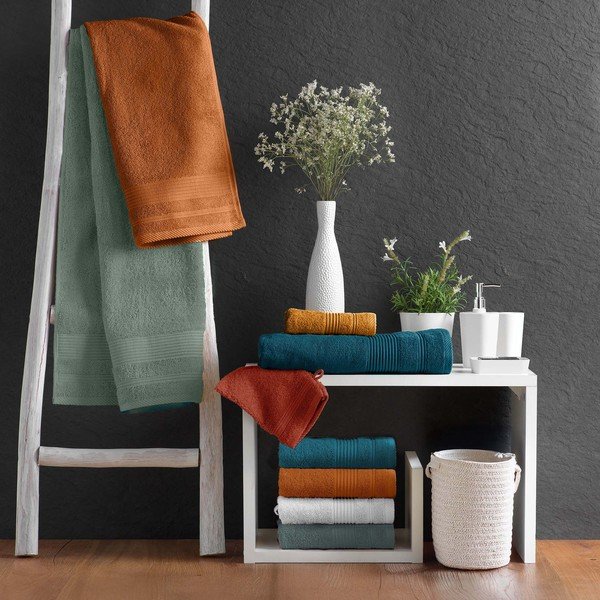 Prosop teracotă din bumbac din frotir 30x50 cm Tendresse – douceur d'intérieur-image-3