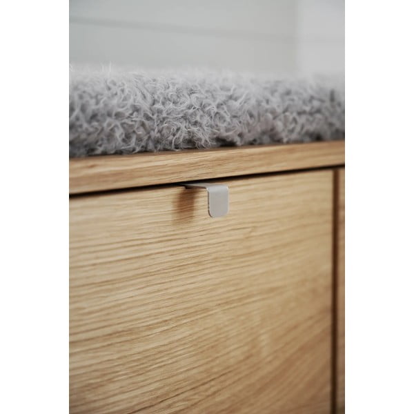 Pantofar gri/în culoare naturală cu bancă cu aspect de lemn de stejar Confetti – Rowico-image-4