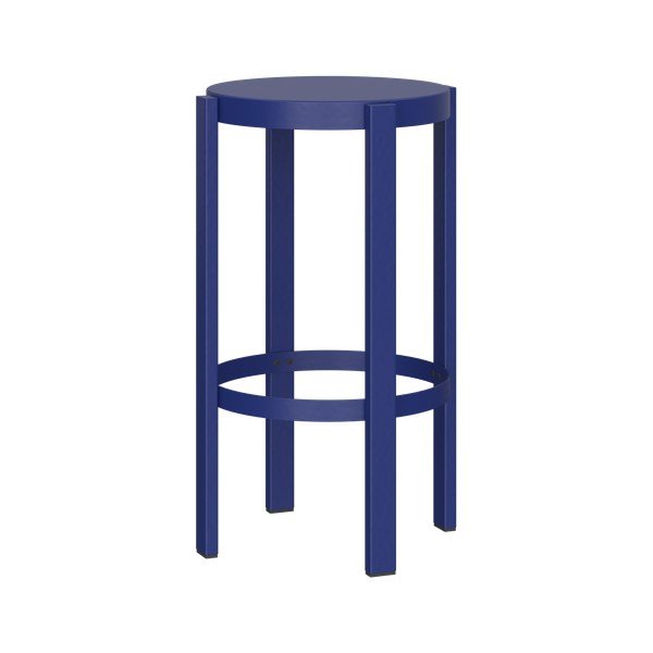 Scaun de bar albastru din oțel (înălțime șezut 65 cm) Doon – noo.ma