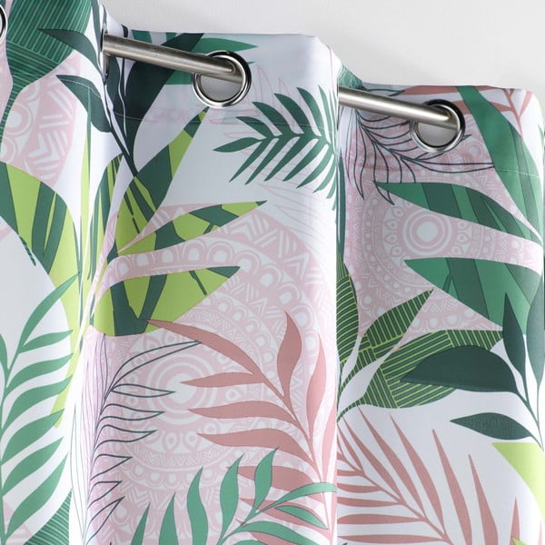 Draperie verde-roz 140x260 cm Assana – douceur d'intérieur-image-1