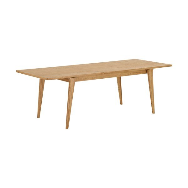 Masă de dining extensibilă cu aspect de lemn de stejar cu blat suplimentar 90x180 cm Darwin – House Nordic-image-3