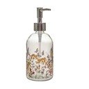 Dozator de săpun lichid din sticlă 390 ml Flowers – Dakls