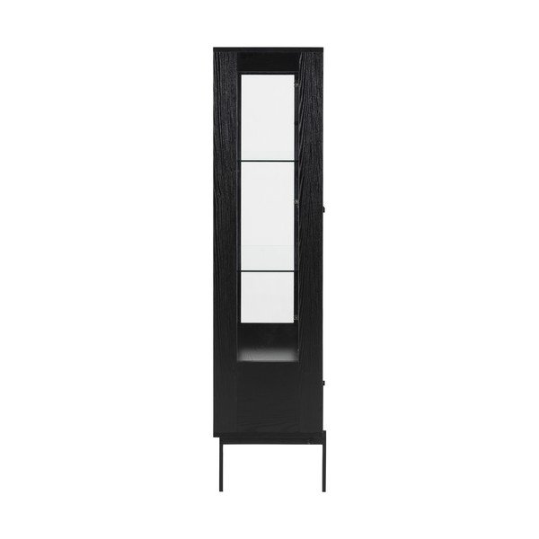 Vitrină neagră cu aspect de lemn de frasin 75x152 cm Angus – Actona-image-4