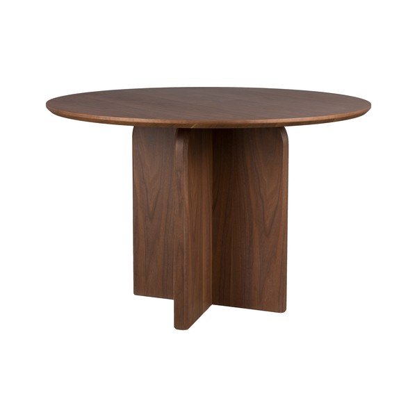 Masă de dining rotundă cu aspect de lemn de nuc ø 120 cm Laurent – White Label