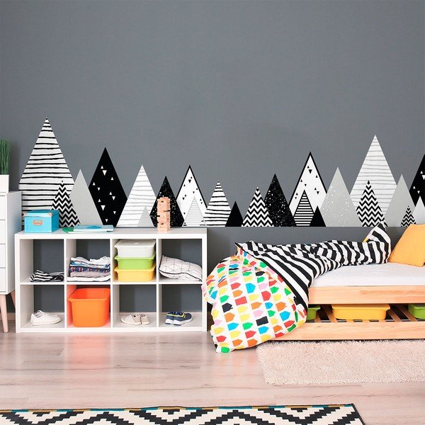 Autocolant de perete pentru copii Ambiance Scandinavian Giant Mountains Chica, 180 x 45 cm-image-1