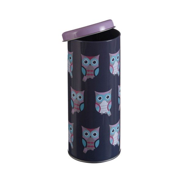 Recipient rotund din tablă Premier Housewares Happy Owls, Ø 8 x 18 cm-image-1