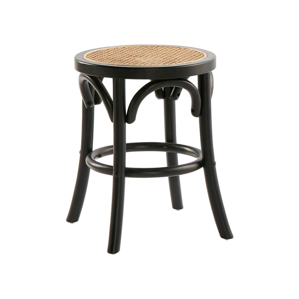Scaun tip taburet negru din ratan Koster – Jotex