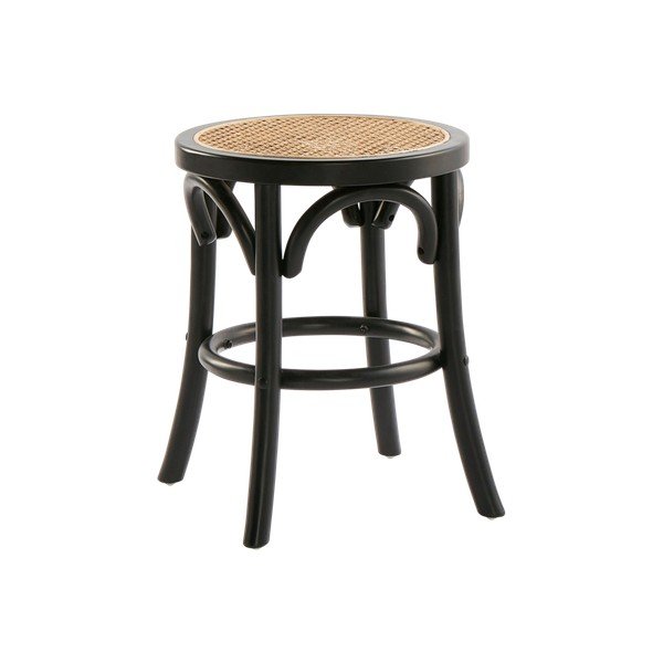 Scaun tip taburet negru din ratan Koster – Jotex