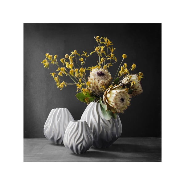 Vază din porțelan Morsø Flame, înălțime 15 cm, alb-image-2