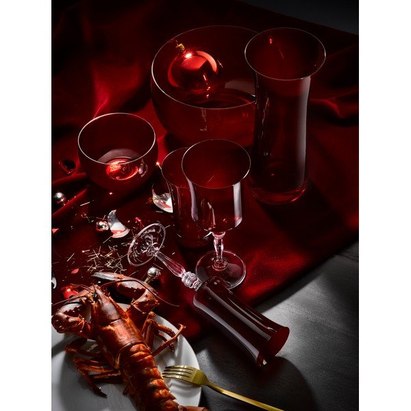 Set 6 pahare Crystalex Extravagance, 300 ml, roșu-image-3