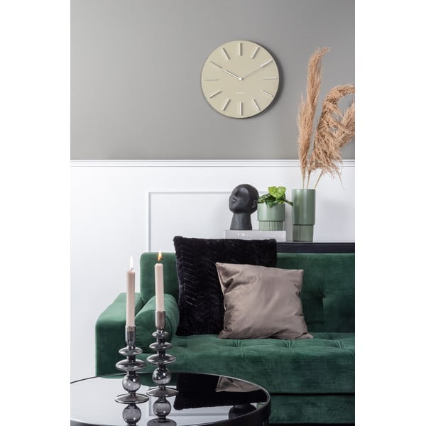 Ceas de perete Karlsson Charm, ø 45 cm, verde măsliniu-image-1