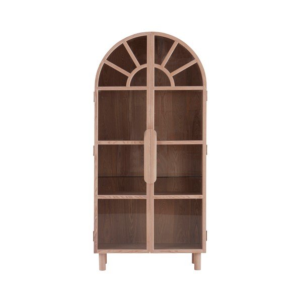 Vitrină în culoare naturală deschisă cu aspect de lemn de frasin 90x195x40 cm Sandor – Jotex-image-4