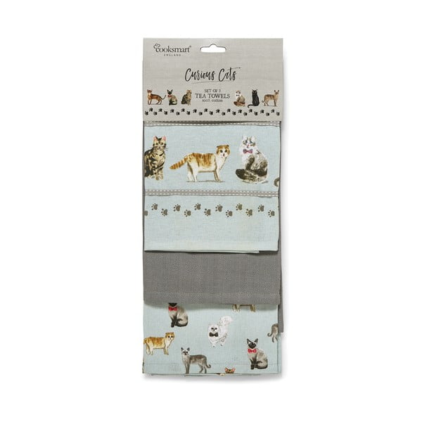 Set cu prosoape și mănușă de bucătărie 4 buc. Curious Cats – Cooksmart ®-image-3
