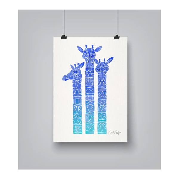 Poster Americanflat Americanflat Ombre Giraffes, 30 x 42 cm
