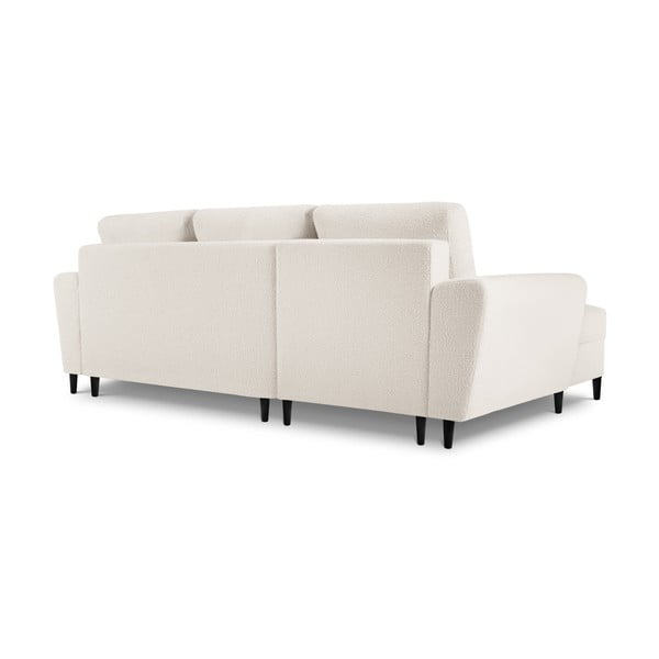 Colțar bej extensibil, cu spațiu de depozitare cu tapițerie din țesătură bouclé (cu colț pe partea stângă, cu șezlong) Kyoto – Cosmopolitan Design-image-4