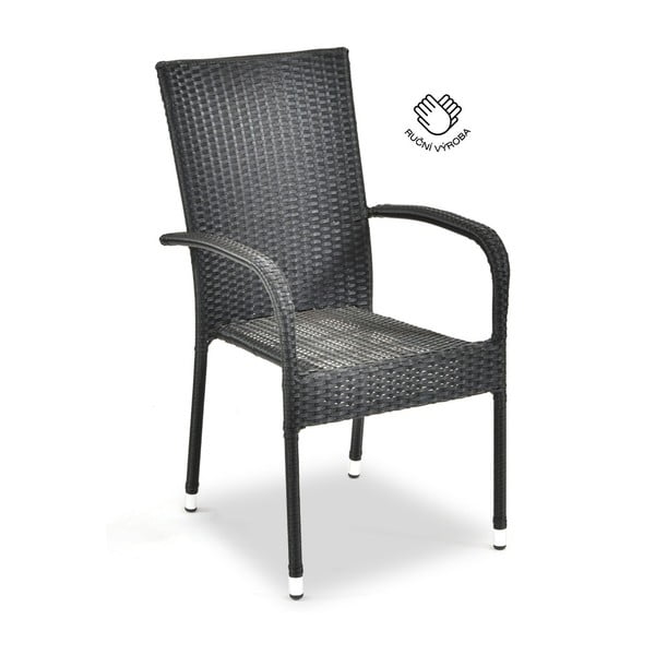 Scaun de grădină din ratan artificial negru Paris - Bonami Essentials -image-2