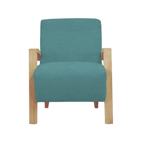 Fotoliu din lemn culoare naturală Windsor & Co Sofas Luna, turcoaz-image-2