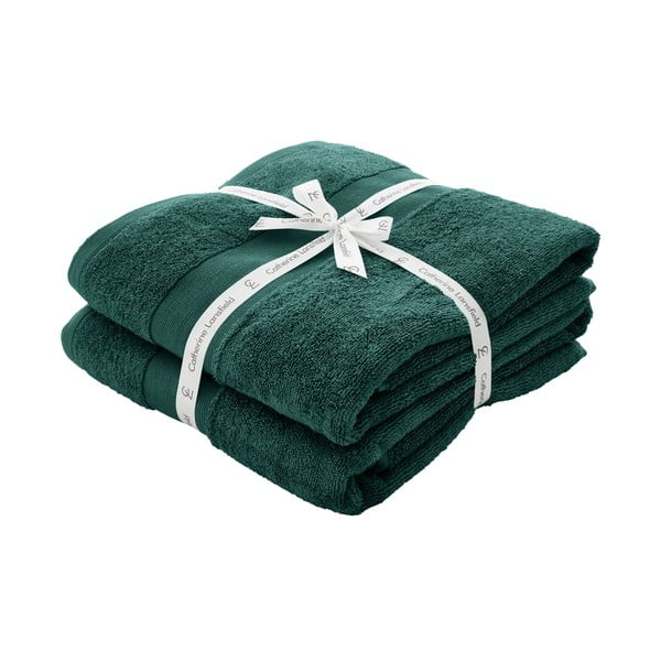 Prosoape verde-închis 2 buc. din bumbac din frotir 90x140 cm Anti-Bacterial – Catherine Lansfield-image-4