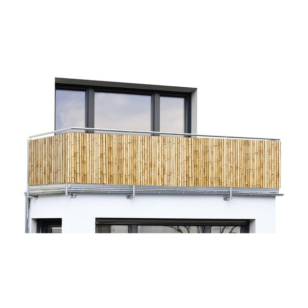Paravan pentru balcon maro deschis din plastic 500x85 cm – Maximex