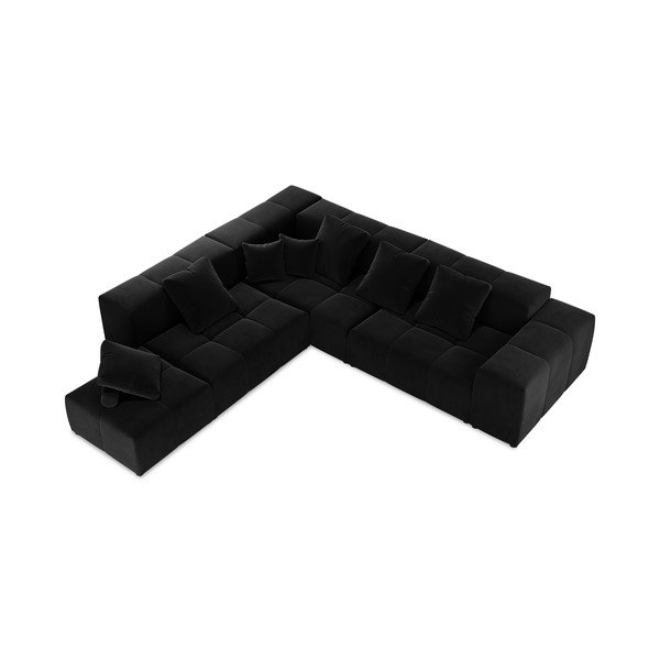 Colțar negru cu tapițerie din catifea (variabil) Rome Velvet - Cosmopolitan Design-image-3