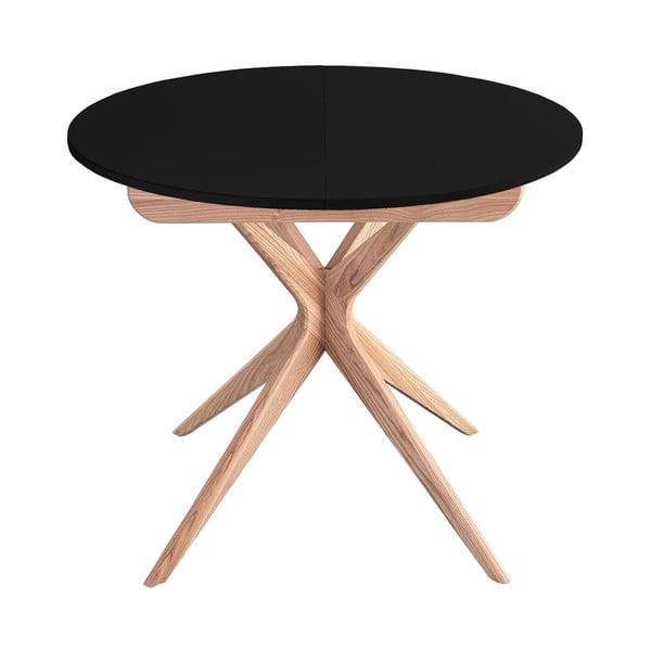 Masă de dining rotundă extensibilă cu blat suplimentar ø 90 cm Jubi – Ragaba