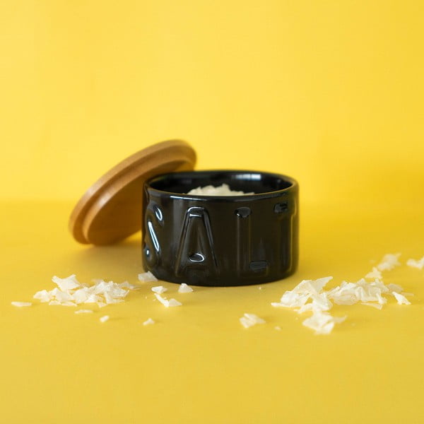 Recipient pentru sare cu capac Balvi, negru-image-1