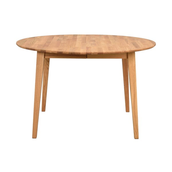 Masă de dining natural  rotundă extensibilă din lemn masiv de stejar ø 120 cm Filippa – Rowico-image-3