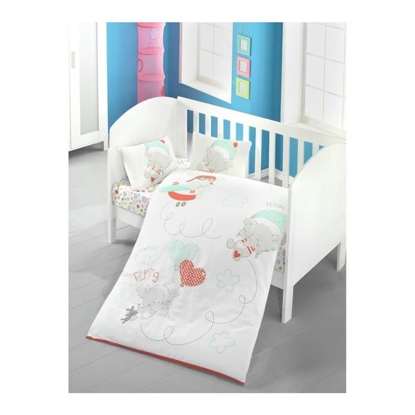Lenjerie de pat cu cearșaf pentru copii Baby Sky, 100 x 150 cm