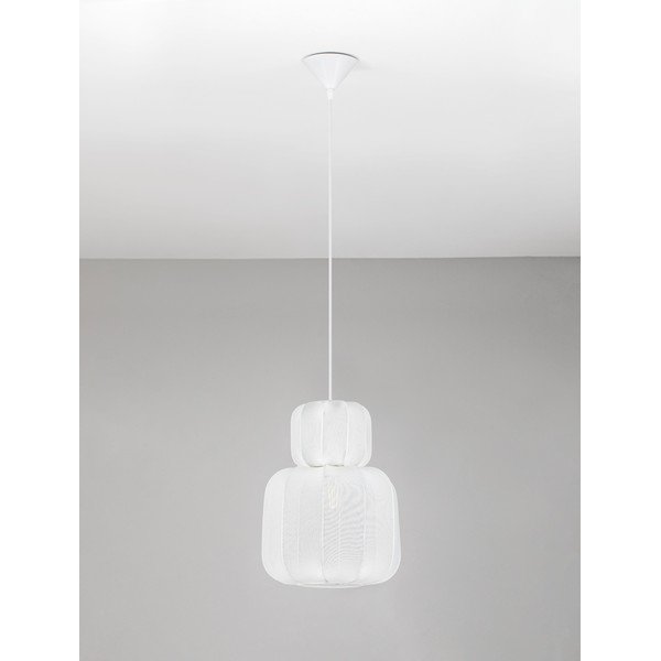 Lustră alb mat din material textil ø 28 cm Delina – Nova Luce-image-3
