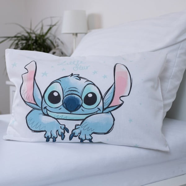 Lenjerie de pat pentru copii albă din bumbac pentru pătuț 100x135 cm Lilo and Stitch "White Star" – Jerry Fabrics-image-3
