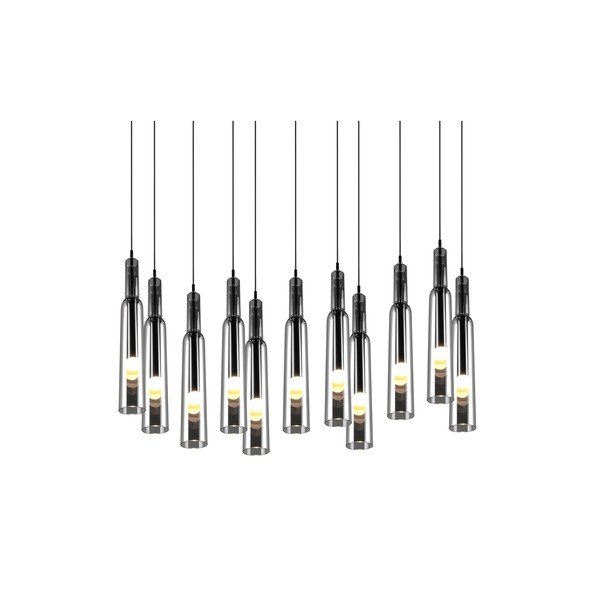 Lustră argintie LED cu abajur din sticlă Lucent – Trio Select-image-2