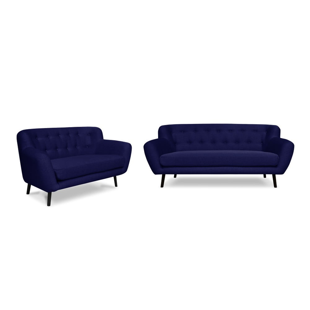 Set 2 canapele, cu 2 și cu 3 locuri, Cosmopolitan design Hampstead, albastru închis