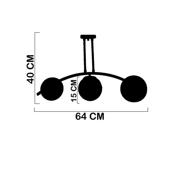 Plafonieră galben-negru cu abajur din sticlă ø 15 cm Yay – Squid Lighting-image-3